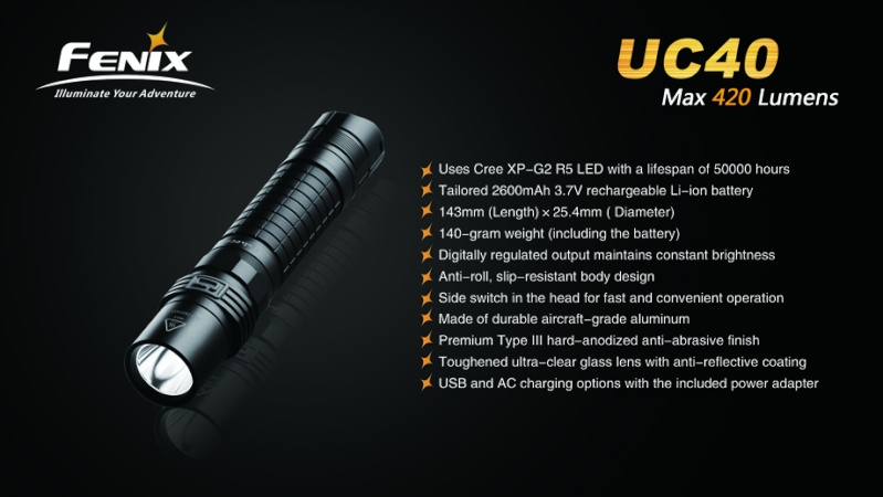 Fenix UC40 USB Rechargeable Flashlight（ Cree XP-G2 R5） Fenix_15