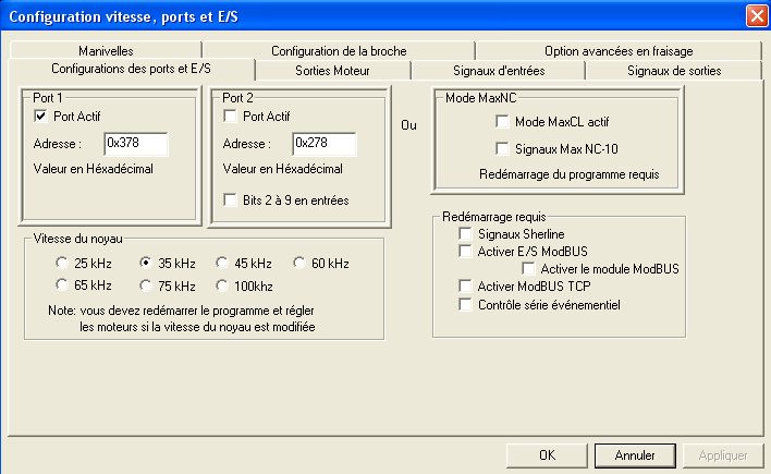 Demarrage CNC 6040 Config11