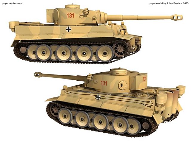 Paper-Replika - Tiger 1 in 1/35 kostenloser Download Kartonmodell Tiger-10