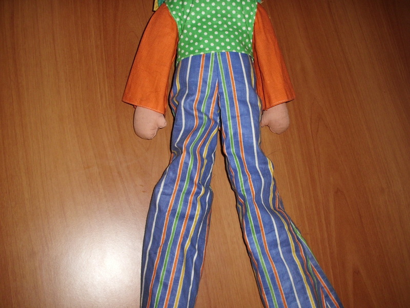 PUPAZZO PAGLIACCIO CLOWN VINTAGE 88 CM PANNO CARTA PESTA SEGATURA VECCHIO Foto613