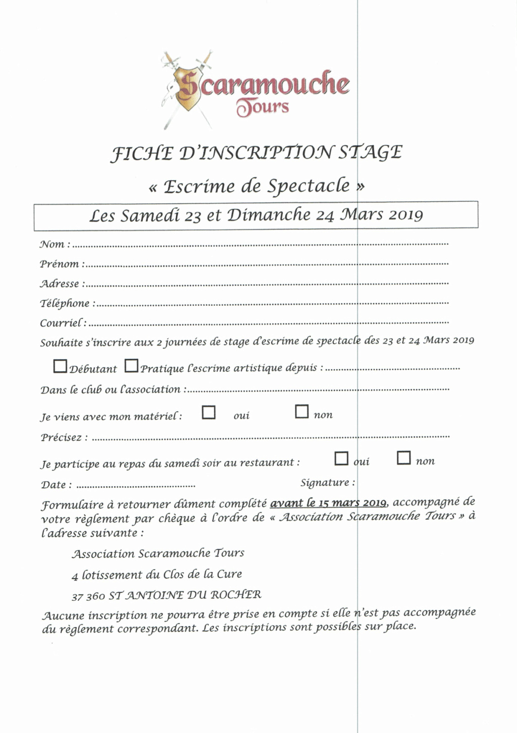 Stage "Escrime de Spectacle" - Scaramouche Tours - 23 & 24 Mars 2019 Scaram10