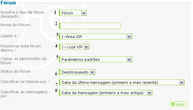Abrir Loja VIP Parte 2 - Criar fórum e Autorizações Imagem15