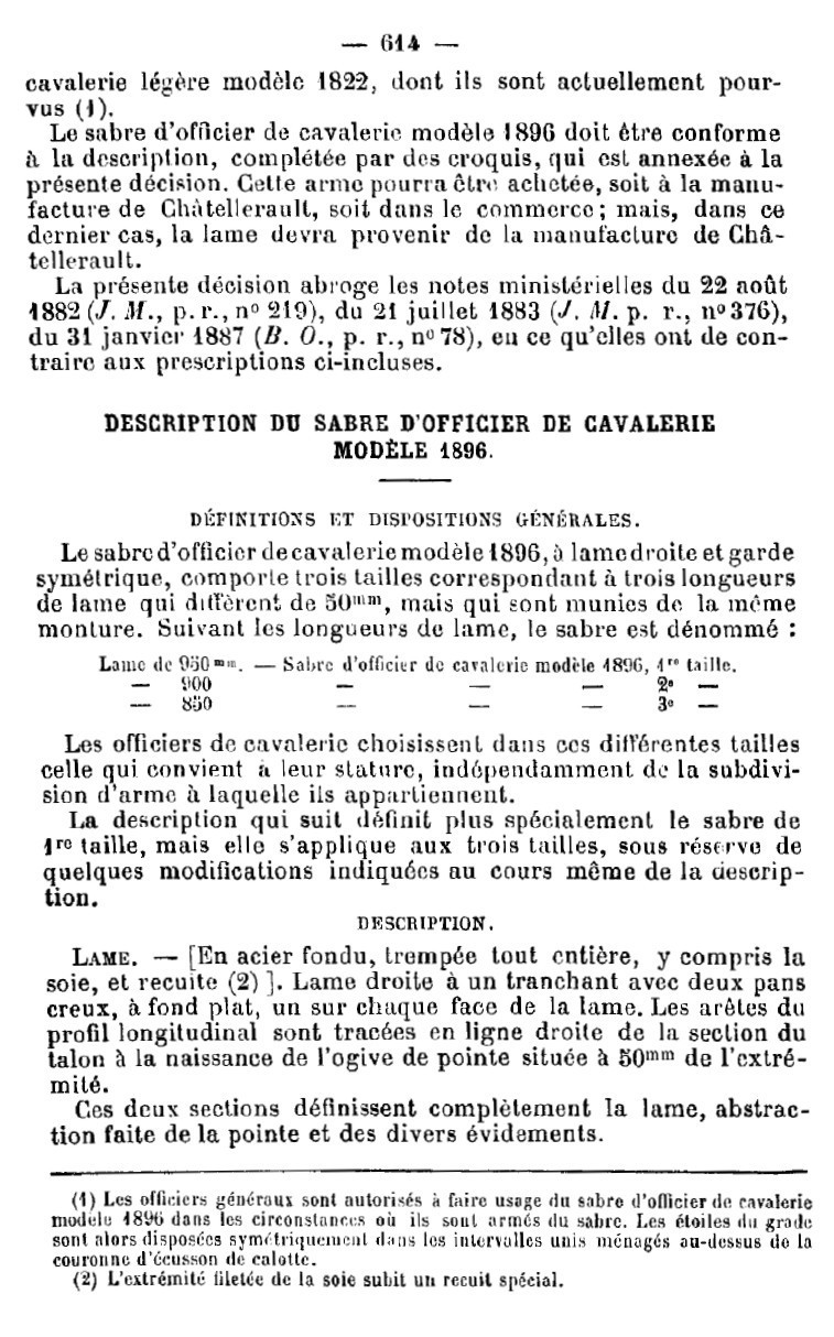 Sabres d'officier de cavalerie modèle 1896 1896-210