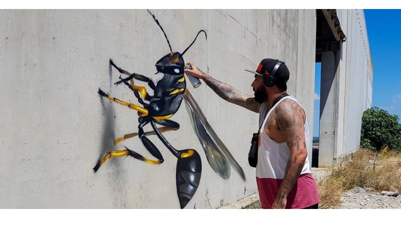 Ce graffeur crée des insectes géants qui semblent prendre vie grâce à l’anamorphose L13