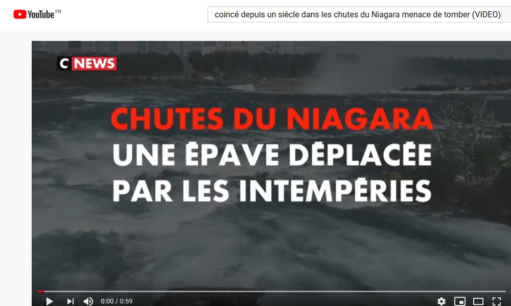 Le "bateau fantôme" coincé depuis un siècle dans les chutes du Niagara menace de tomber (VIDEO) Sans3168