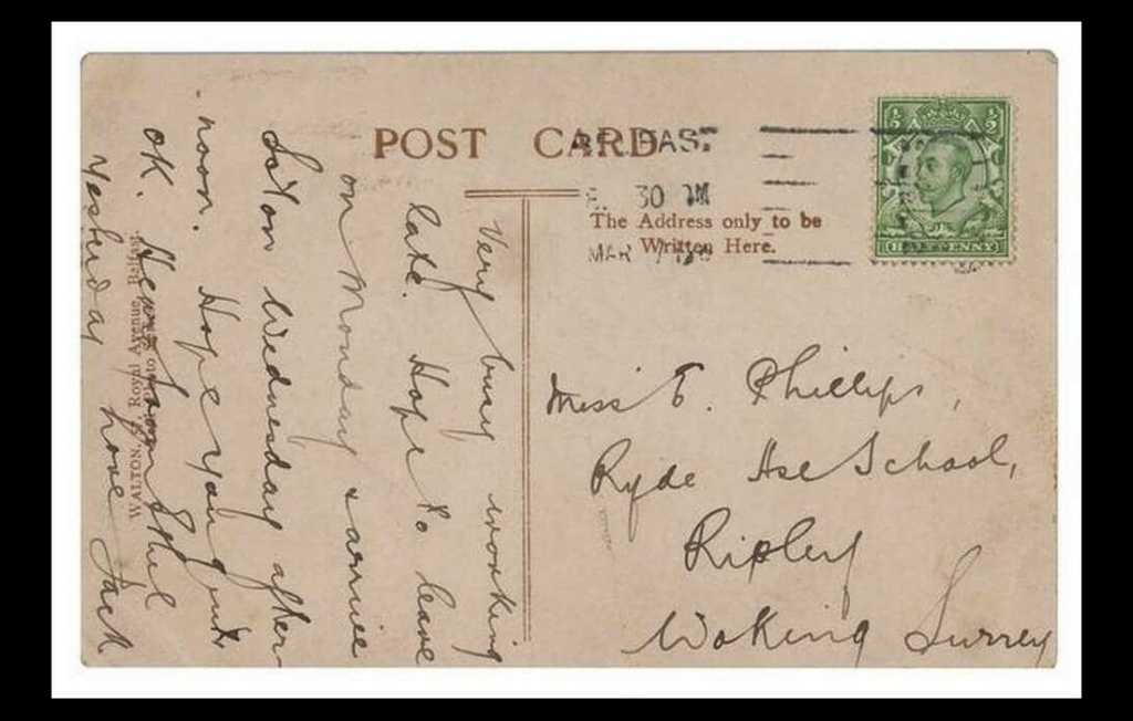 L’histoire émouvante derrière cette carte postale mise aux enchères, envoyée par un marin du Titanic Sans5856