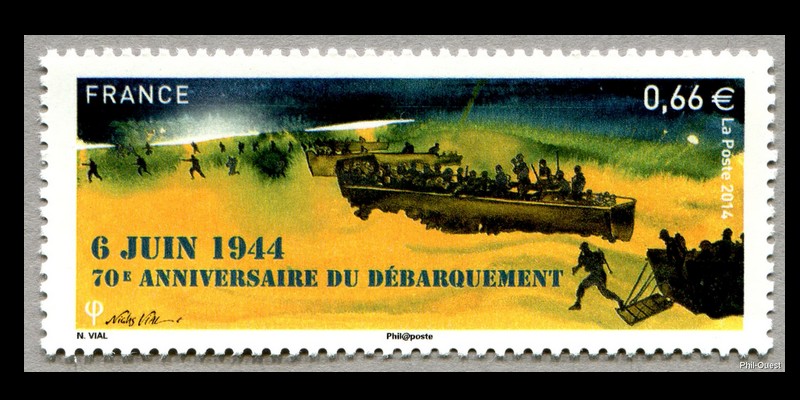 LE DEBARQUEMENT DU 6 JUIN 44 vu par les timbres  Sans6157