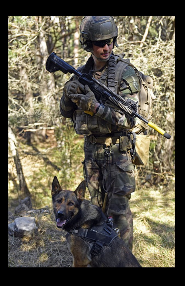 Un maitre-chien du 132e Régiment d’Infanterie Sans6225