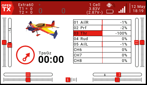 TX16S - Widget pour TX16S affichant la valeur d'une seule cellule d'un pack. 2023-011