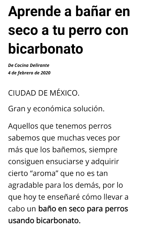 Aprende a bañar en seco a tu perro con bicarbonato Scre4679