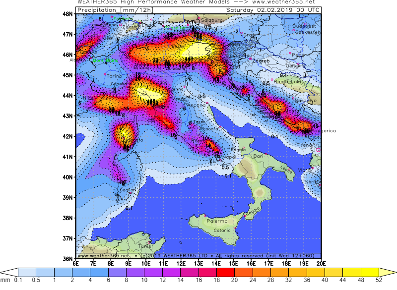 Aggiornamento mappe ITALIA per VENERDI 1 Febbraio Italia12