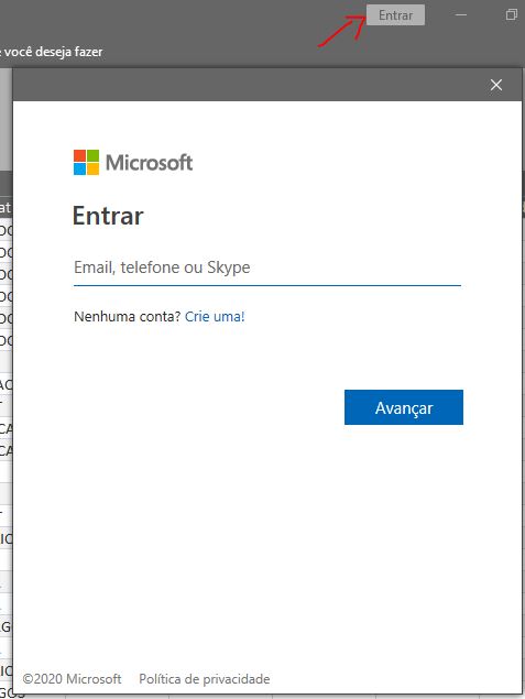 Como solicitar login da Microsoft sempre que abrir o arquivo 110