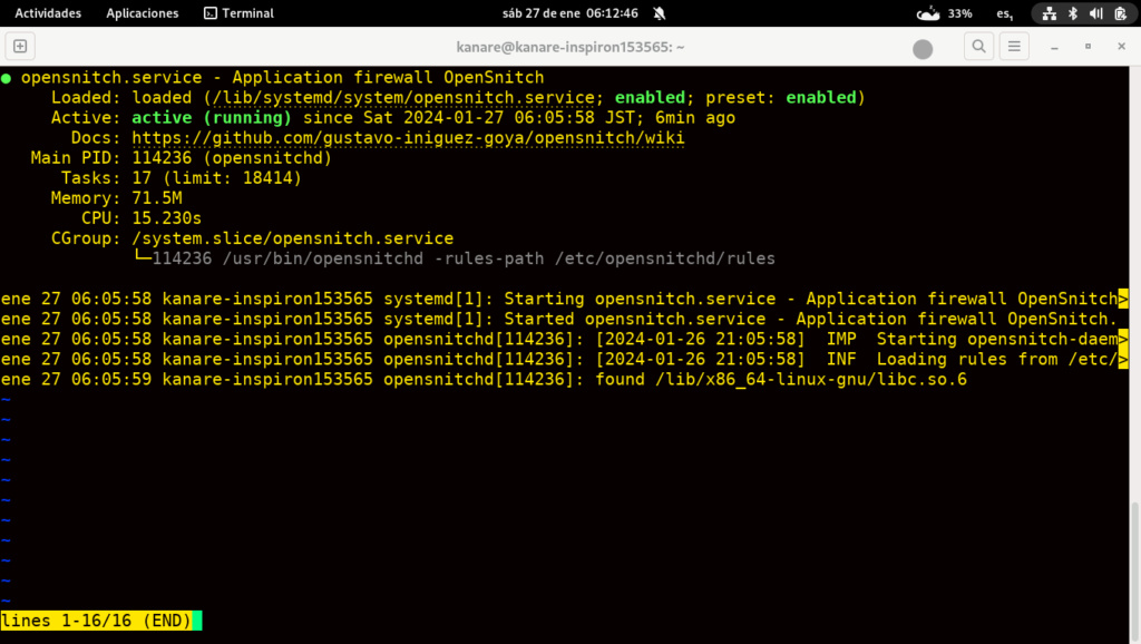 OpenSnitch,  Firewall Debian GNU/Linux Captu400