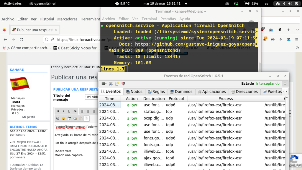 OpenSnitch,  Firewall Debian GNU/Linux Captu446
