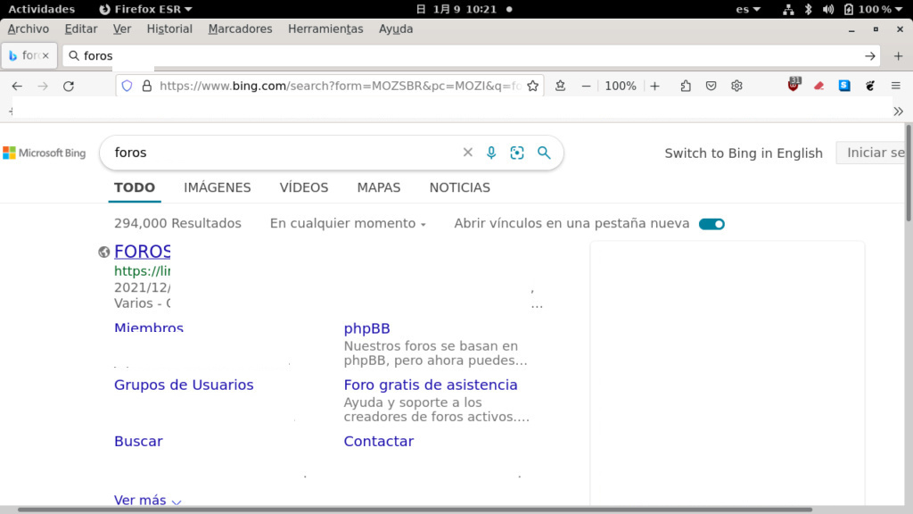 Mi foro ahora no aparece buscador Bing Okaptu10