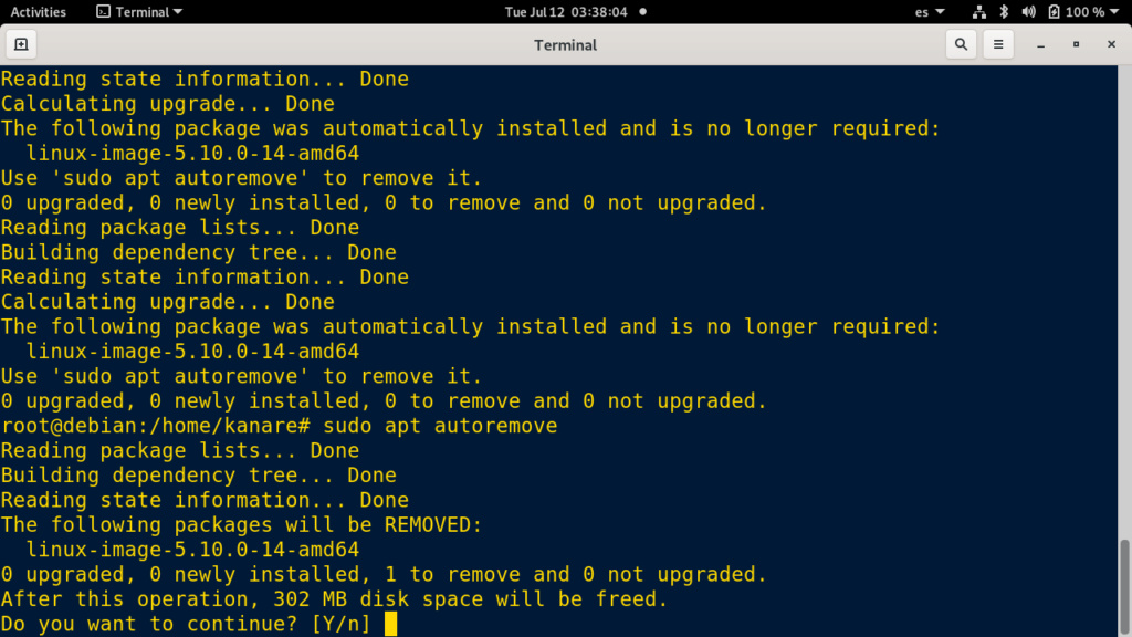 Solucionado problemas actualizaciones Linux Scree108