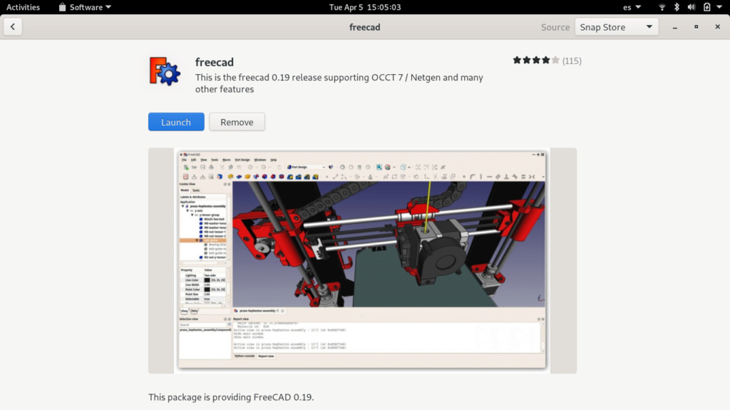 Uno se pone a mirar paginas de web sobre los pros y contras de Linux y  quieren menospreciar las bondades de Linux …((freecad))  Screen39