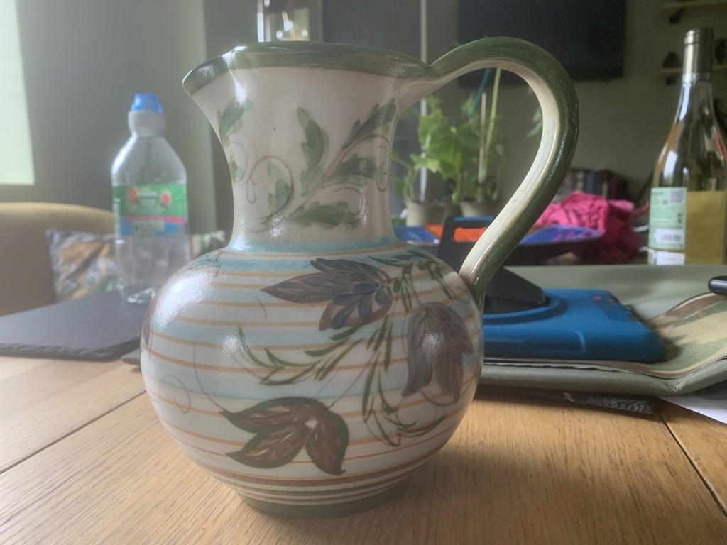 Hi all. I have a jug would love to know who made it - Glyn Colledge  5a868f10