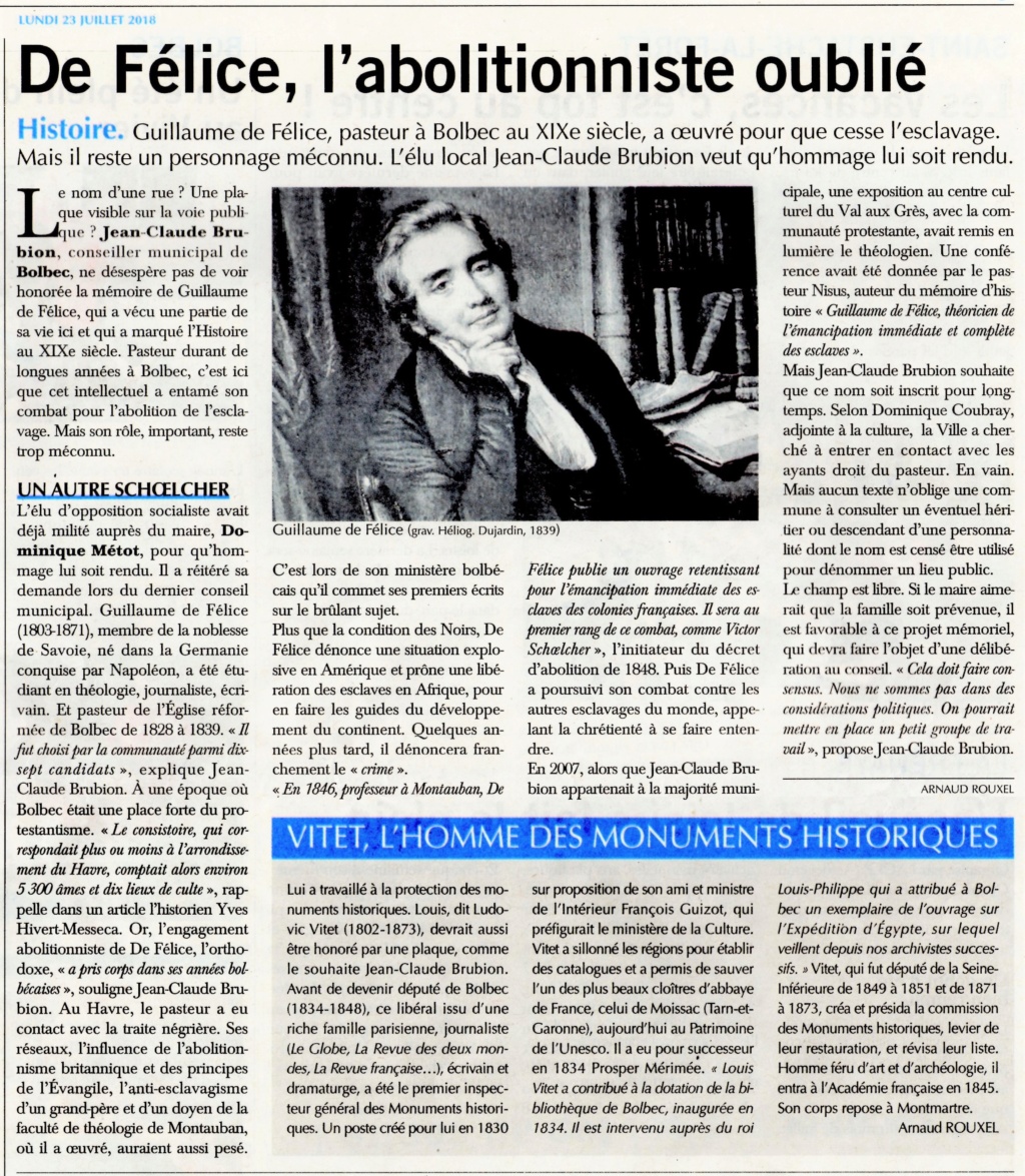 Guillaume de FÉLICE (Pasteur abolitionniste) 2018-035