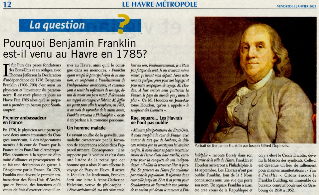 Pourquoi Benjamin Franklin est-il venu au Havre en 1785 ? 2021-105