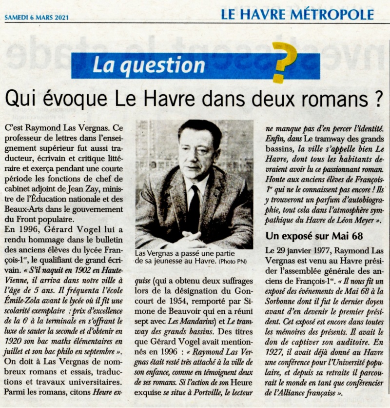 Raymond LAS VERGNAS évoque Le Havre dans deux romans 2021-108