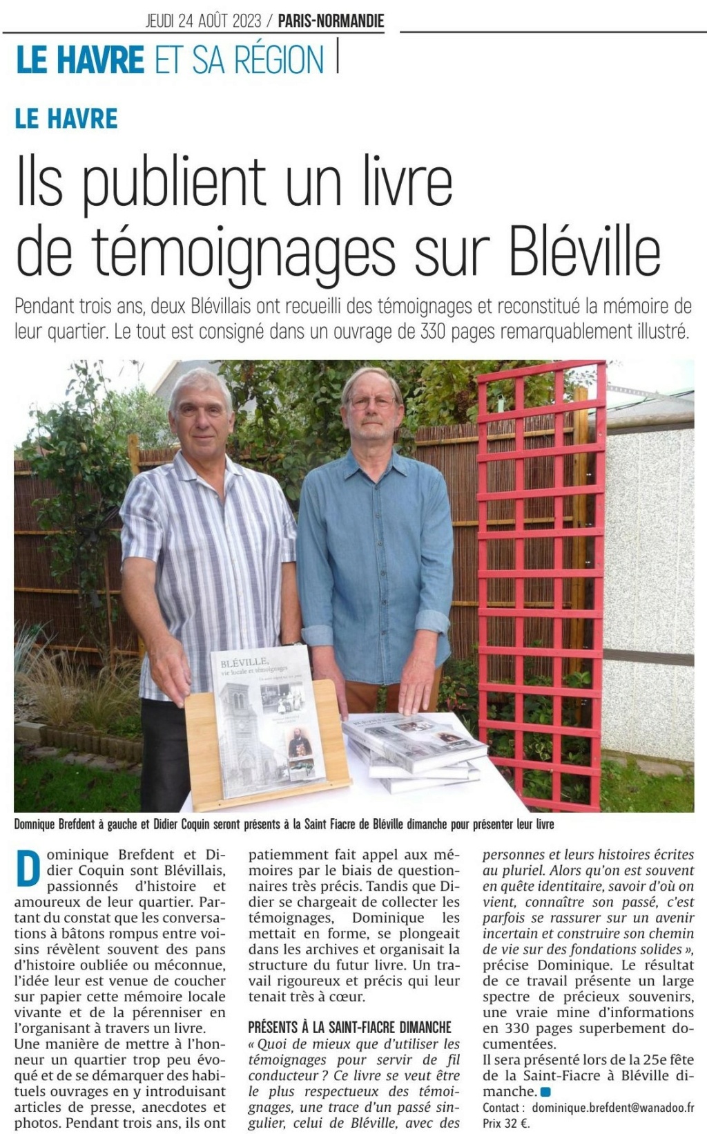 Dominique BREFDENT et Didier COQUIN - Bléville : Vie locale et témoignages 2023-103