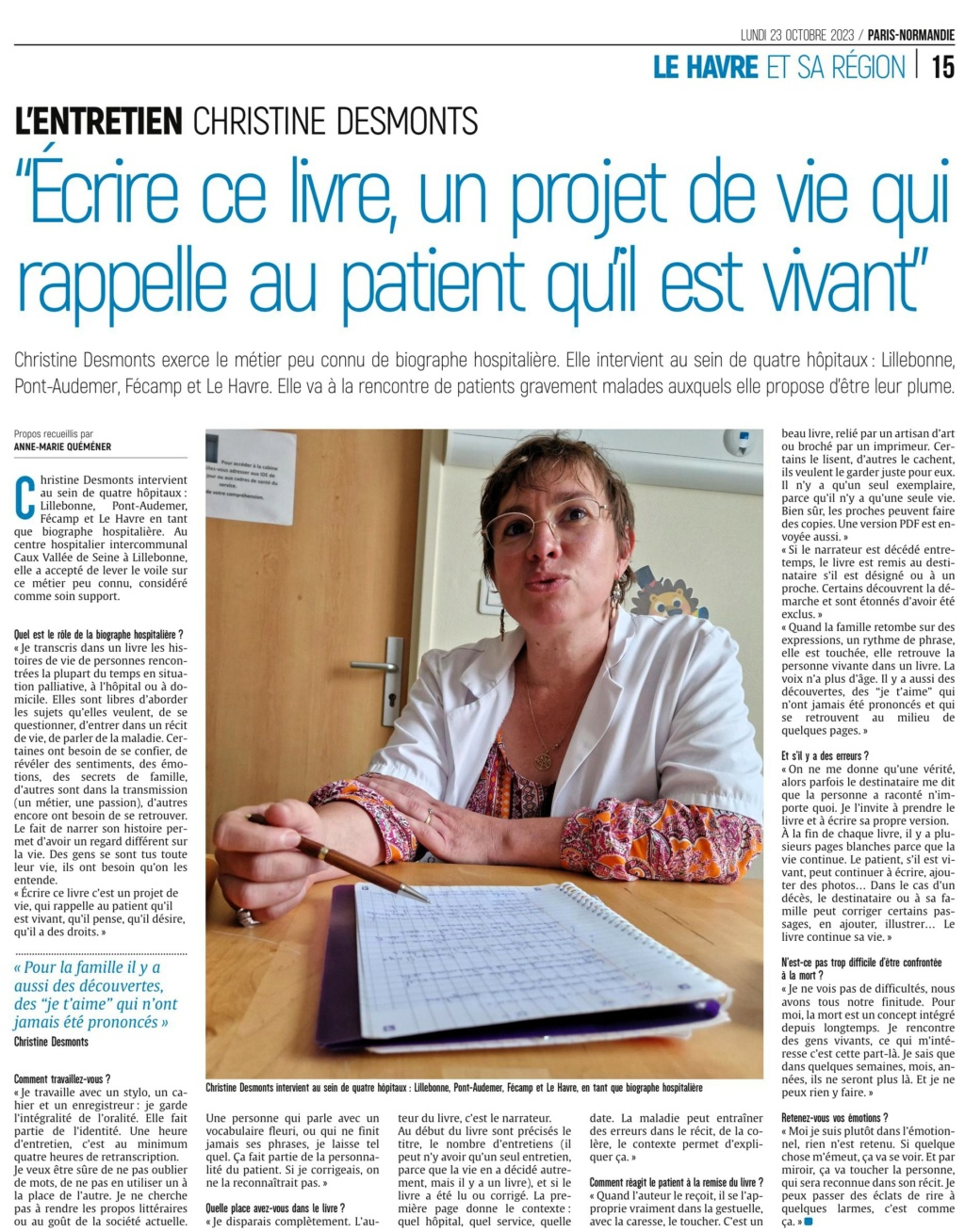 Christine DESMONTS biographe hospitalière 2023-135