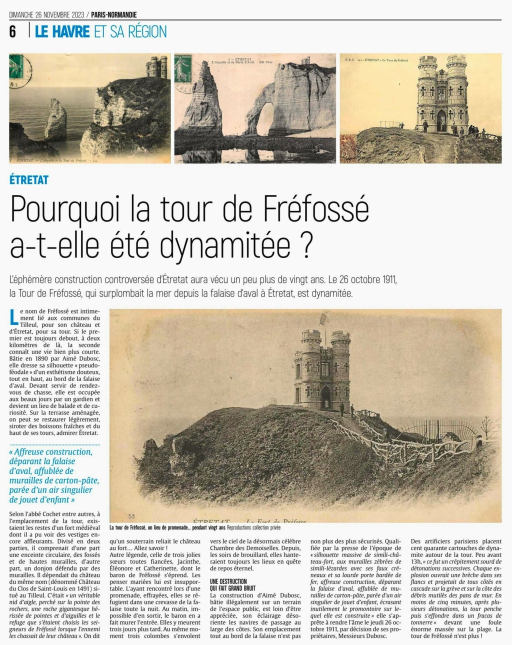 Etretat - Etretat - Pourquoi la tour de Fréfossé a-t-elle été dynamitée ? 2023-147