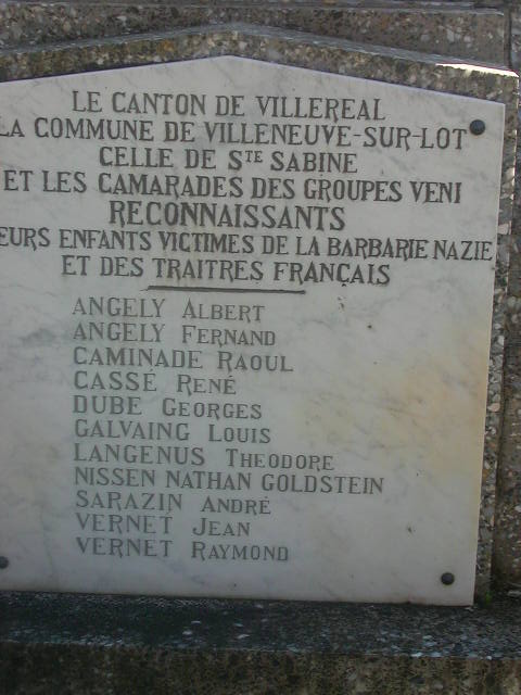 Stèle des 11 fusillés Groupe VENY - TRUELLE - TOURLIAC (47) Stele_10