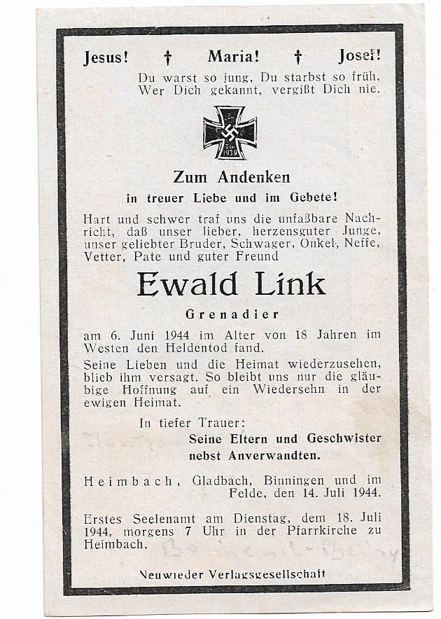 Documents Götz von Berlichingen Normandie  Ewald_15