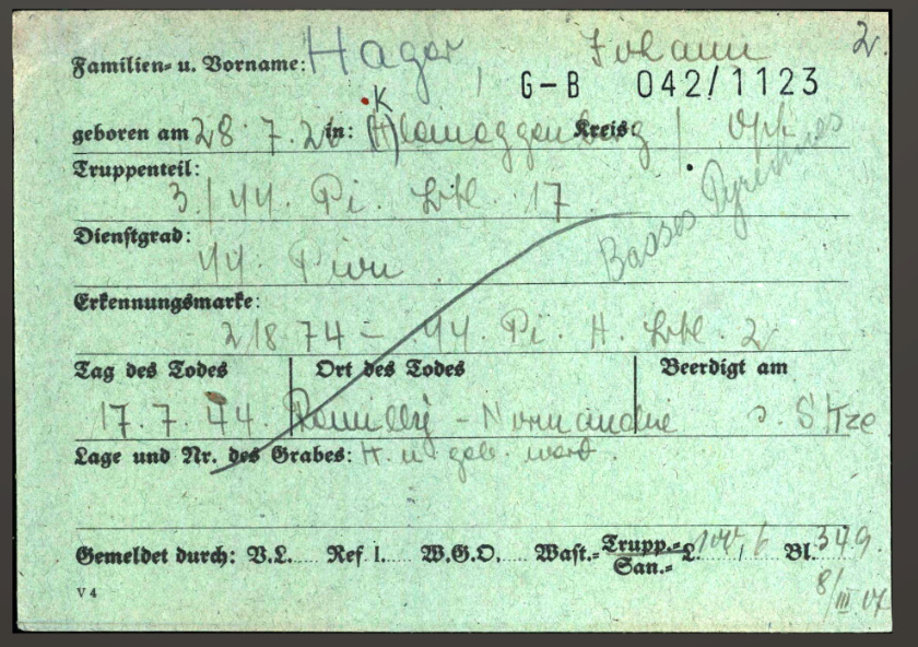 Documents Götz von Berlichingen Normandie  Johann38