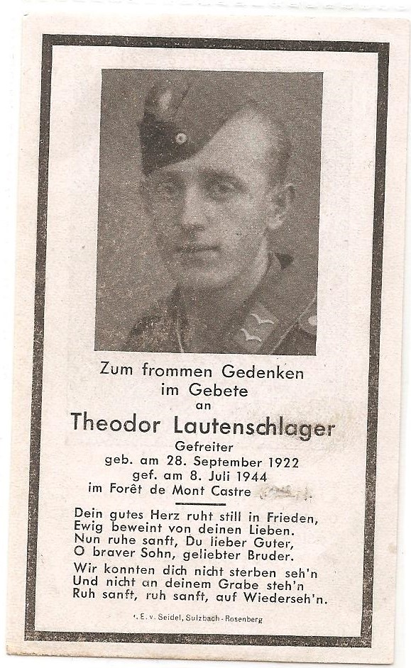 Sterbebild Fallschirmjäger Normandie Theodo13