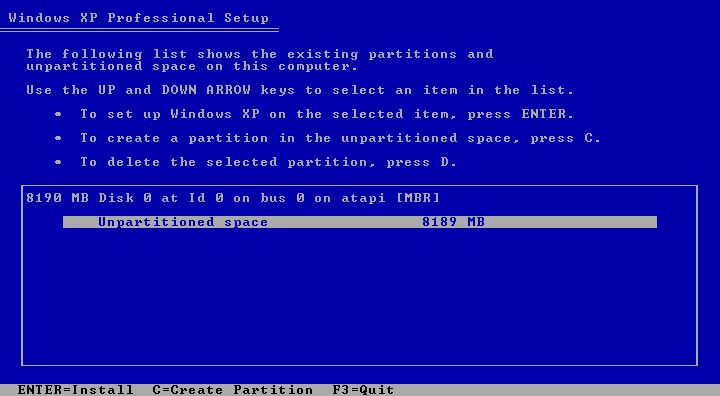 Kako instalirati Windows XP Txp_p013
