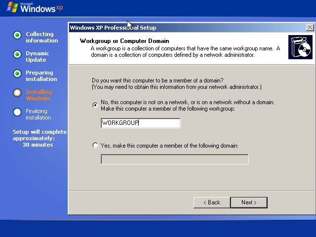 Kako instalirati Windows XP Txp_p214