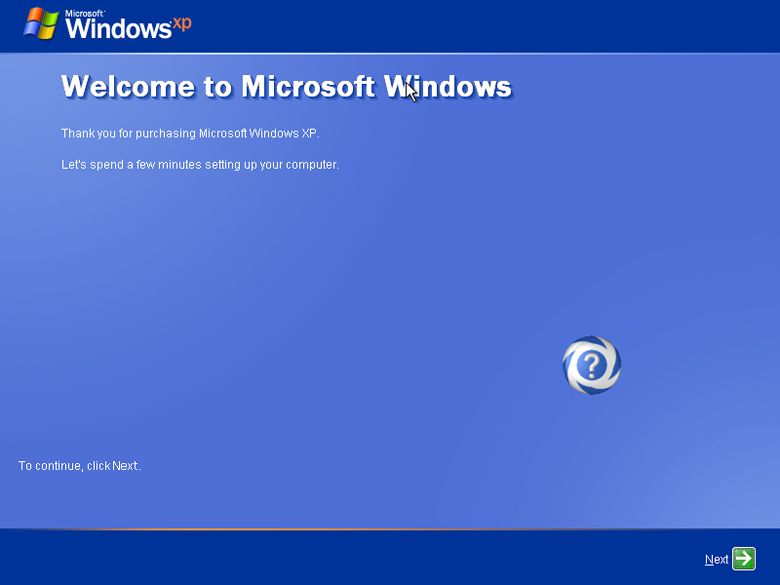 Kako instalirati Windows XP Txp_p311