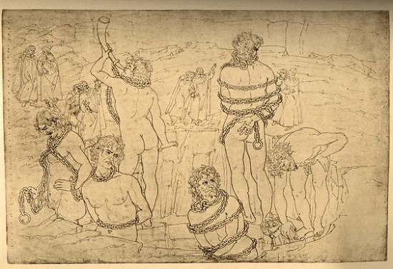 Los seis gigantes desnudos alrededor del pozo-Canto XXXI-Botticelli 12_gig10