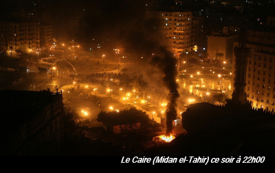 Moubarak « aurait » quitté l’Egypte Tahrir10