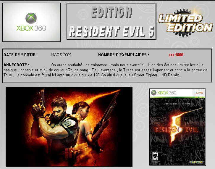 XBOX 360 : Edition RESIDENT EVIL 5 Biohaz11