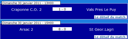 match en retard 1ère div poule b haute loire le 30/01/2011 Result10