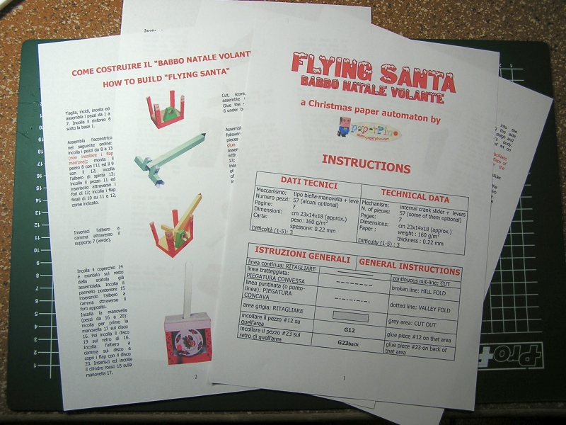 Kleine Weihnachtsbastelei - Kartonautomat Flying Santa von Paperpino 114