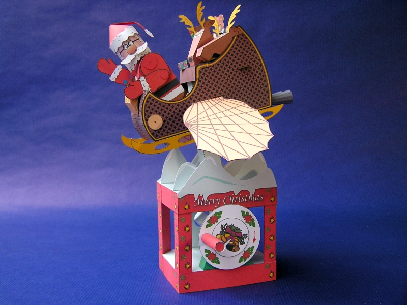 Kleine Weihnachtsbastelei - Kartonautomat Flying Santa von Paperpino 5911