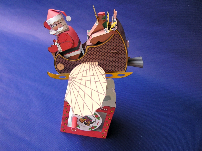 Kleine Weihnachtsbastelei - Kartonautomat Flying Santa von Paperpino 6111