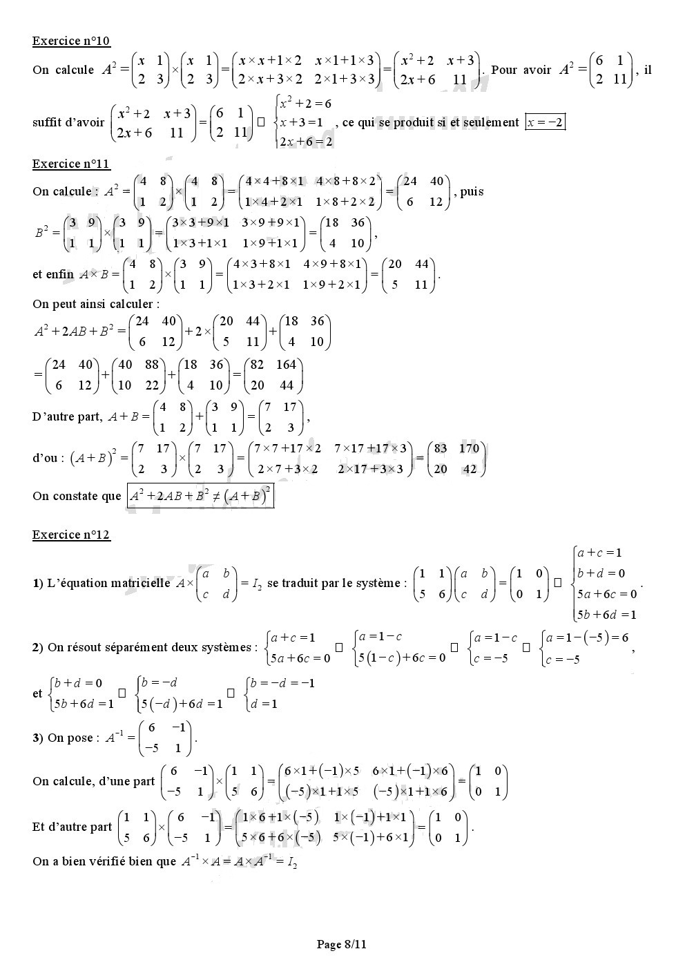 Exercices résolus  matrices   000825