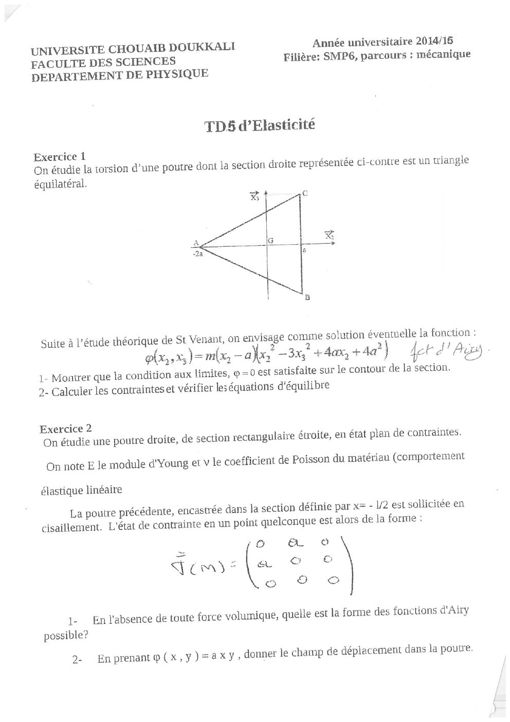 Exercices résolus  en MMC 001021