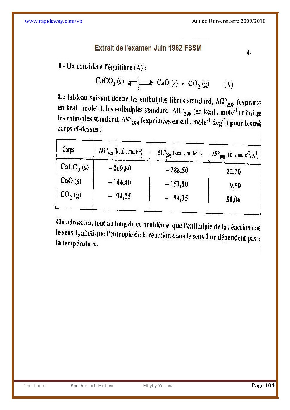 Exercices résolus CHIMIE GENERAL 010411