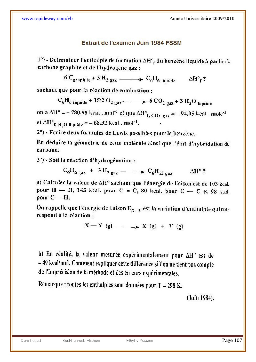 Exercices résolus CHIMIE GENERAL 010710