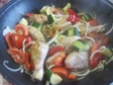 pillons  de poulet aux légumes sauce curry au WOK.photos. Pillon19