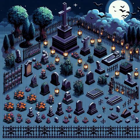 pixel art cemiterio Whatsa28