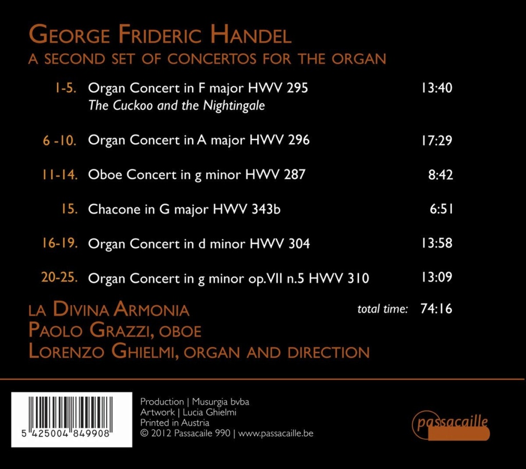 Haendel - Concertos pour orgue ou instruments seuls 71qxio10