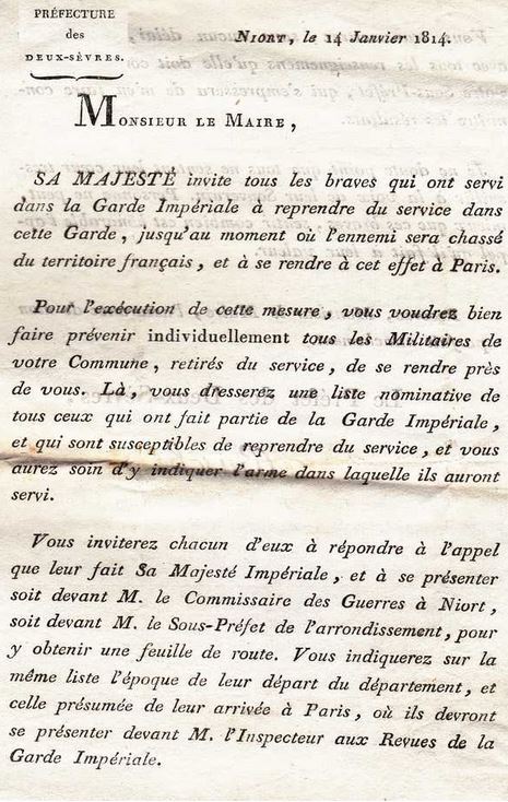 avril 1814 Bataille de Toulouse mobilisation des anciens de la Garde Appel_10